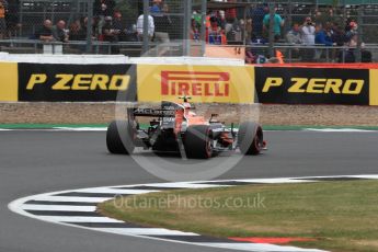 World © Octane Photographic Ltd. Formula 1 - British Grand Prix - Friday - Practice 2. Stoffel Vandoorne - McLaren Honda MCL32. Silverstone, UK. Friday 14th July 2017. Digital Ref: 1884LB1D9656