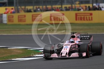 World © Octane Photographic Ltd. Formula 1 - British Grand Prix - Friday - Practice 2. Sergio Perez - Sahara Force India VJM10. Silverstone, UK. Friday 14th July 2017. Digital Ref: 1884LB1D9895