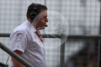 World © Octane Photographic Ltd. Formula 1 - British Grand Prix - Saturday - Practice 3. Zak Brown - Executive Director of McLaren Technology Group. Silverstone, UK. Saturday 15th July 2017. Digital Ref: 1885LB1D0656