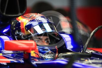 World © Octane Photographic Ltd. Formula 1 - British Grand Prix - Saturday - Practice 3. Carlos Sainz - Scuderia Toro Rosso STR12. Silverstone, UK. Saturday 15th July 2017. Digital Ref: 1885LB1D1307