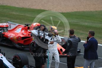 World © Octane Photographic Ltd. Formula 1 - British Grand Prix - Saturday - Qualifying. Lewis Hamilton - Mercedes AMG Petronas F1 W08 EQ Energy+ and Jenson Button. Silverstone, UK. Saturday 15th July 2017. Digital Ref: 1886LB1D2085