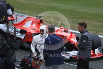 World © Octane Photographic Ltd. Formula 1 - British Grand Prix - Saturday - Qualifying. Lewis Hamilton - Mercedes AMG Petronas F1 W08 EQ Energy+ and Jenson Button. Silverstone, UK. Saturday 15th July 2017. Digital Ref: 1886LB1D2114