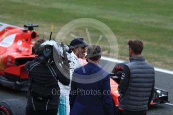 World © Octane Photographic Ltd. Formula 1 - British Grand Prix - Saturday - Qualifying. Lewis Hamilton - Mercedes AMG Petronas F1 W08 EQ Energy+ and Jenson Button. Silverstone, UK. Saturday 15th July 2017. Digital Ref: 1886LB1D2139