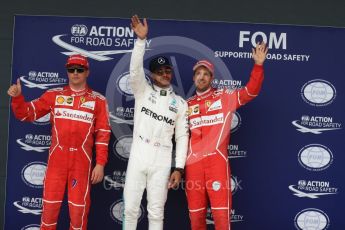 World © Octane Photographic Ltd. Formula 1 - British Grand Prix - Saturday - Qualifying. Lewis Hamilton - Mercedes AMG Petronas F1 team, Kimi Raikkonen and Sebastian Vettel - Scuderia Ferrari SF70H. Silverstone, UK. Saturday 15th July 2017. Digital Ref: 1886LB1D2267