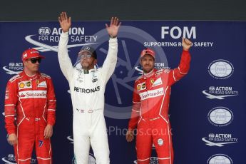 World © Octane Photographic Ltd. Formula 1 - British Grand Prix - Saturday - Qualifying. Lewis Hamilton - Mercedes AMG Petronas F1 team, Kimi Raikkonen and Sebastian Vettel - Scuderia Ferrari SF70H. Silverstone, UK. Saturday 15th July 2017. Digital Ref: 1886LB1D2278