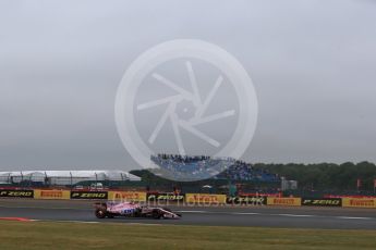 World © Octane Photographic Ltd. Formula 1 - British Grand Prix - Saturday - Qualifying. Esteban Ocon - Sahara Force India VJM10 rear brakes on fire. Silverstone, UK. Saturday 15th July 2017. Digital Ref: 1886LB2D9226