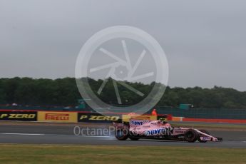 World © Octane Photographic Ltd. Formula 1 - British Grand Prix - Saturday - Qualifying. Esteban Ocon - Sahara Force India VJM10 rear brakes on fire. Silverstone, UK. Saturday 15th July 2017. Digital Ref: 1886LB2D9236