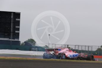 World © Octane Photographic Ltd. Formula 1 - British Grand Prix - Saturday - Qualifying. Esteban Ocon - Sahara Force India VJM10 rear brakes on fire. Silverstone, UK. Saturday 15th July 2017. Digital Ref: 1886LB2D9250