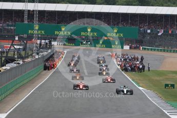 World © Octane Photographic Ltd. Formula 1 - British Grand Prix - Sunday - Race. Lewis Hamilton - Mercedes AMG Petronas F1 W08 EQ Energy+ leads the start. Silverstone, UK. Sunday 16th July 2017. Digital Ref: 1892LB1D3720