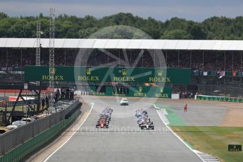 World © Octane Photographic Ltd. Formula 1 - British Grand Prix - Sunday - Race. Lewis Hamilton - Mercedes AMG Petronas F1 W08 EQ Energy+ leads the start. Silverstone, UK. Sunday 16th July 2017. Digital Ref: 1892LB1D3791