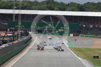 World © Octane Photographic Ltd. Formula 1 - British Grand Prix - Sunday - Race. Lewis Hamilton - Mercedes AMG Petronas F1 W08 EQ Energy+ leads the start. Silverstone, UK. Sunday 16th July 2017. Digital Ref: 1892LB1D3810