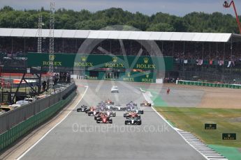 World © Octane Photographic Ltd. Formula 1 - British Grand Prix - Sunday - Race. Lewis Hamilton - Mercedes AMG Petronas F1 W08 EQ Energy+ leads the start. Silverstone, UK. Sunday 16th July 2017. Digital Ref: 1892LB1D3818