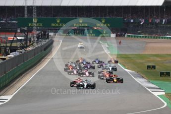 World © Octane Photographic Ltd. Formula 1 - British Grand Prix - Sunday - Race. Lewis Hamilton - Mercedes AMG Petronas F1 W08 EQ Energy+ leads the start. Silverstone, UK. Sunday 16th July 2017. Digital Ref: 1892LB1D3841