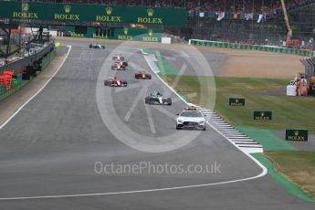 World © Octane Photographic Ltd. Formula 1 - British Grand Prix - Sunday - Race. Lewis Hamilton - Mercedes AMG Petronas F1 W08 EQ Energy+ leads under safety car. Silverstone, UK. Sunday 16th July 2017. Digital Ref: 1892LB1D4009