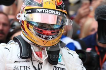 World © Octane Photographic Ltd. Formula 1 - British Grand Prix - Sunday - Race Podium. Lewis Hamilton - Mercedes AMG Petronas F1 W08 EQ Energy+. Silverstone, UK. Sunday 16th July 2017. Digital Ref: 1893LB1D4460