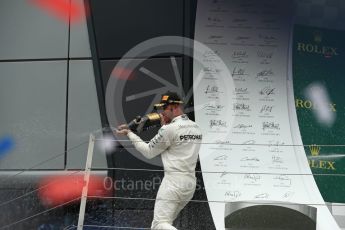 World © Octane Photographic Ltd. Formula 1 - British Grand Prix - Sunday - Race Podium. Lewis Hamilton - Mercedes AMG Petronas F1 W08 EQ Energy+. Silverstone, UK. Sunday 16th July 2017. Digital Ref: 1893LB1D4997