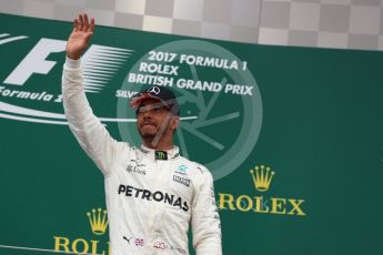 World © Octane Photographic Ltd. Formula 1 - British Grand Prix - Sunday - Race Podium. Lewis Hamilton - Mercedes AMG Petronas F1 W08 EQ Energy+. Silverstone, UK. Sunday 16th July 2017. Digital Ref: 1893LB1D5409