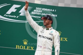 World © Octane Photographic Ltd. Formula 1 - British Grand Prix - Sunday - Race Podium. Lewis Hamilton - Mercedes AMG Petronas F1 W08 EQ Energy+. Silverstone, UK. Sunday 16th July 2017. Digital Ref: 1893LB1D5412