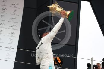 World © Octane Photographic Ltd. Formula 1 - British Grand Prix - Sunday - Race Podium. Lewis Hamilton - Mercedes AMG Petronas F1 W08 EQ Energy+. Silverstone, UK. Sunday 16th July 2017. Digital Ref: 1893LB1D5419