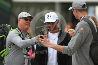 World © Octane Photographic Ltd. Formula 1 - British Grand Prix - Friday - Paddock. Lewis Hamilton - Mercedes AMG Petronas F1 W08 EQ Energy+. Silverstone, UK. Saturday 15th July 2017. Digital Ref: 1881LB1D0209