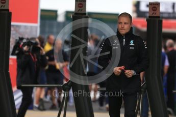 World © Octane Photographic Ltd. Formula 1 - British Grand Prix - Friday - Paddock. Valtteri Bottas - Mercedes AMG Petronas F1 W08 EQ Energy+. Silverstone, UK. Saturday 15th July 2017. Digital Ref: 1881LB2D8196