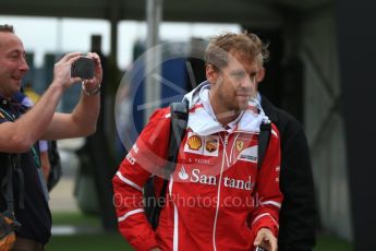 World © Octane Photographic Ltd. Formula 1 - British Grand Prix - Friday - Paddock. Sebastian Vettel - Scuderia Ferrari SF70H. Silverstone, UK. Saturday 15th July 2017. Digital Ref: 1881LB2D8214
