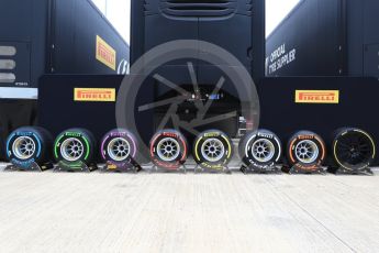 World © Octane Photographic Ltd. Formula 1 - British Grand Prix - Paddock. Pirelli tyres. Silverstone, UK. Sunday 16th July 2017. Digital Ref: 1890LB2D9612