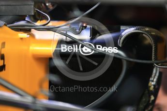 World © Octane Photographic Ltd. Formula 1 - British Grand Prix - Thursday - Pit Lane. Renault Sport F1 Team R.S.17. Silverstone, UK. Thursday 13th July 2017. Digital Ref: 1880LB1D6853