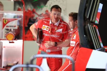 World © Octane Photographic Ltd. Formula 1 - British Grand Prix - Thursday - Pit Lane. Sebastian Vettel - Scuderia Ferrari SF70H to test the Shield cockpit protection device in FP1. Silverstone, UK. Thursday 13th July 2017. Digital Ref: 1880LB1D7680