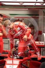 World © Octane Photographic Ltd. Formula 1 - British Grand Prix - Thursday - Pit Lane. Sebastian Vettel - Scuderia Ferrari SF70H to test the Shield cockpit protection device in FP1. Silverstone, UK. Thursday 13th July 2017. Digital Ref: 1880LB1D7718