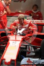 World © Octane Photographic Ltd. Formula 1 - British Grand Prix - Thursday - Pit Lane. Sebastian Vettel - Scuderia Ferrari SF70H to test the Shield cockpit protection device in FP1. Silverstone, UK. Thursday 13th July 2017. Digital Ref: 1880LB1D7734