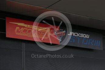 World © Octane Photographic Ltd. Formula 1 - British Grand Prix - Thursday - Pit Lane. Pixar Cars 3. Silverstone, UK. Thursday 13th July 2017. Digital Ref: 1880LB2D6945