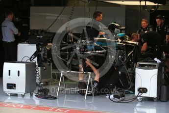 World © Octane Photographic Ltd. Formula 1 - British Grand Prix - Thursday - Pit Lane. Mercedes AMG Petronas F1 W08 EQ Energy+. Silverstone, UK. Thursday 13th July 2017. Digital Ref: 1880LB2D6951