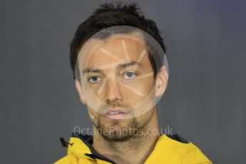 World © Octane Photographic Ltd. Formula 1 - British Grand Prix - Thursday - FIA Driver Press Conference. Jolyon Palmer - Renault Sport F1 Team. Silverstone, UK. Thursday 13th July 2017. Digital Ref: 1877LB1D6965