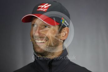 World © Octane Photographic Ltd. Formula 1 - British Grand Prix - Thursday - FIA Driver Press Conference. Romain Grosjean - Haas F1 Team. Silverstone, UK. Thursday 13th July 2017. Digital Ref: 1877LB1D6977