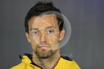 World © Octane Photographic Ltd. Formula 1 - British Grand Prix - Thursday - FIA Driver Press Conference. Jolyon Palmer - Renault Sport F1 Team. Silverstone, UK. Thursday 13th July 2017. Digital Ref: 1877LB1D6991