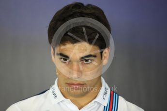 World © Octane Photographic Ltd. Formula 1 - British Grand Prix - Thursday - FIA Driver Press Conference. Lance Stroll - Williams Martini Racing. Silverstone, UK. Thursday 13th July 2017. Digital Ref: 1877LB1D7009