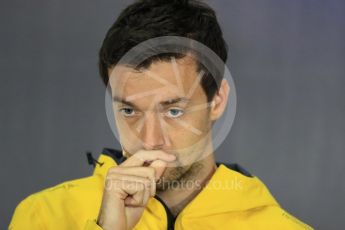 World © Octane Photographic Ltd. Formula 1 - British Grand Prix - Thursday - FIA Driver Press Conference. Jolyon Palmer - Renault Sport F1 Team. Silverstone, UK. Thursday 13th July 2017. Digital Ref: 1877LB1D7050