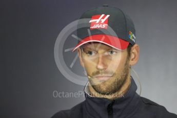 World © Octane Photographic Ltd. Formula 1 - British Grand Prix - Thursday - FIA Driver Press Conference. Romain Grosjean - Haas F1 Team. Silverstone, UK. Thursday 13th July 2017. Digital Ref: 1877LB1D7065