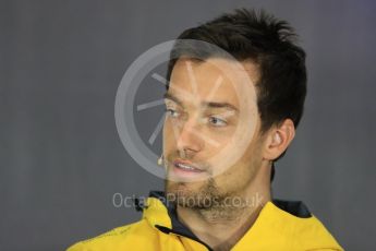 World © Octane Photographic Ltd. Formula 1 - British Grand Prix - Thursday - FIA Driver Press Conference. Jolyon Palmer - Renault Sport F1 Team. Silverstone, UK. Thursday 13th July 2017. Digital Ref: 1877LB1D7087