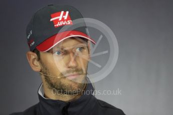 World © Octane Photographic Ltd. Formula 1 - British Grand Prix - Thursday - FIA Driver Press Conference. Romain Grosjean - Haas F1 Team. Silverstone, UK. Thursday 13th July 2017. Digital Ref: 1877LB1D7092