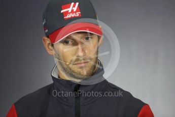World © Octane Photographic Ltd. Formula 1 - British Grand Prix - Thursday - FIA Driver Press Conference. Romain Grosjean - Haas F1 Team. Silverstone, UK. Thursday 13th July 2017. Digital Ref: 1877LB1D7140