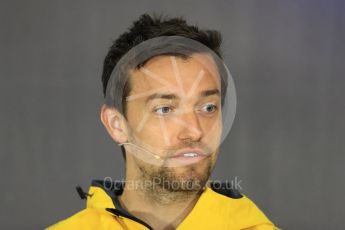 World © Octane Photographic Ltd. Formula 1 - British Grand Prix - Thursday - FIA Driver Press Conference. Jolyon Palmer - Renault Sport F1 Team. Silverstone, UK. Thursday 13th July 2017. Digital Ref: 1877LB1D7160