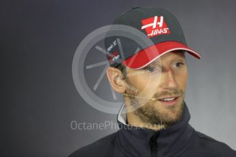 World © Octane Photographic Ltd. Formula 1 - British Grand Prix - Thursday - FIA Driver Press Conference. Romain Grosjean - Haas F1 Team. Silverstone, UK. Thursday 13th July 2017. Digital Ref: 1877LB1D7173