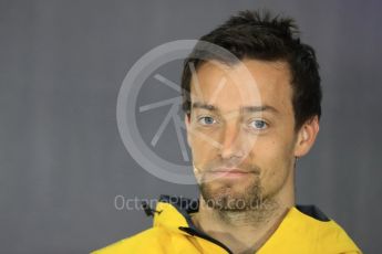 World © Octane Photographic Ltd. Formula 1 - British Grand Prix - Thursday - FIA Driver Press Conference. Jolyon Palmer - Renault Sport F1 Team. Silverstone, UK. Thursday 13th July 2017. Digital Ref: 1877LB1D7193