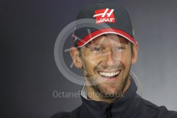 World © Octane Photographic Ltd. Formula 1 - British Grand Prix - Thursday - FIA Driver Press Conference. Romain Grosjean - Haas F1 Team. Silverstone, UK. Thursday 13th July 2017. Digital Ref: 1877LB1D7201