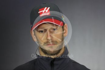 World © Octane Photographic Ltd. Formula 1 - British Grand Prix - Thursday - FIA Driver Press Conference. Romain Grosjean - Haas F1 Team. Silverstone, UK. Thursday 13th July 2017. Digital Ref: 1877LB1D7235