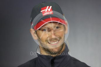 World © Octane Photographic Ltd. Formula 1 - British Grand Prix - Thursday - FIA Driver Press Conference. Romain Grosjean - Haas F1 Team. Silverstone, UK. Thursday 13th July 2017. Digital Ref: 1877LB1D7246