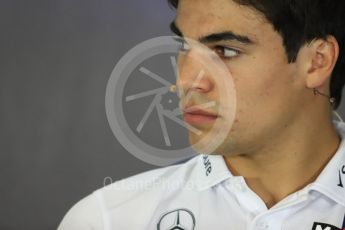 World © Octane Photographic Ltd. Formula 1 - British Grand Prix - Thursday - FIA Driver Press Conference. Lance Stroll - Williams Martini Racing. Silverstone, UK. Thursday 13th July 2017. Digital Ref: 1877LB1D7252