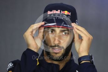 World © Octane Photographic Ltd. Formula 1 - British Grand Prix - Thursday - FIA Driver Press Conference. Daniel Ricciardo - Red Bull Racing. Silverstone, UK. Thursday 13th July 2017. Digital Ref: 1877LB1D7308